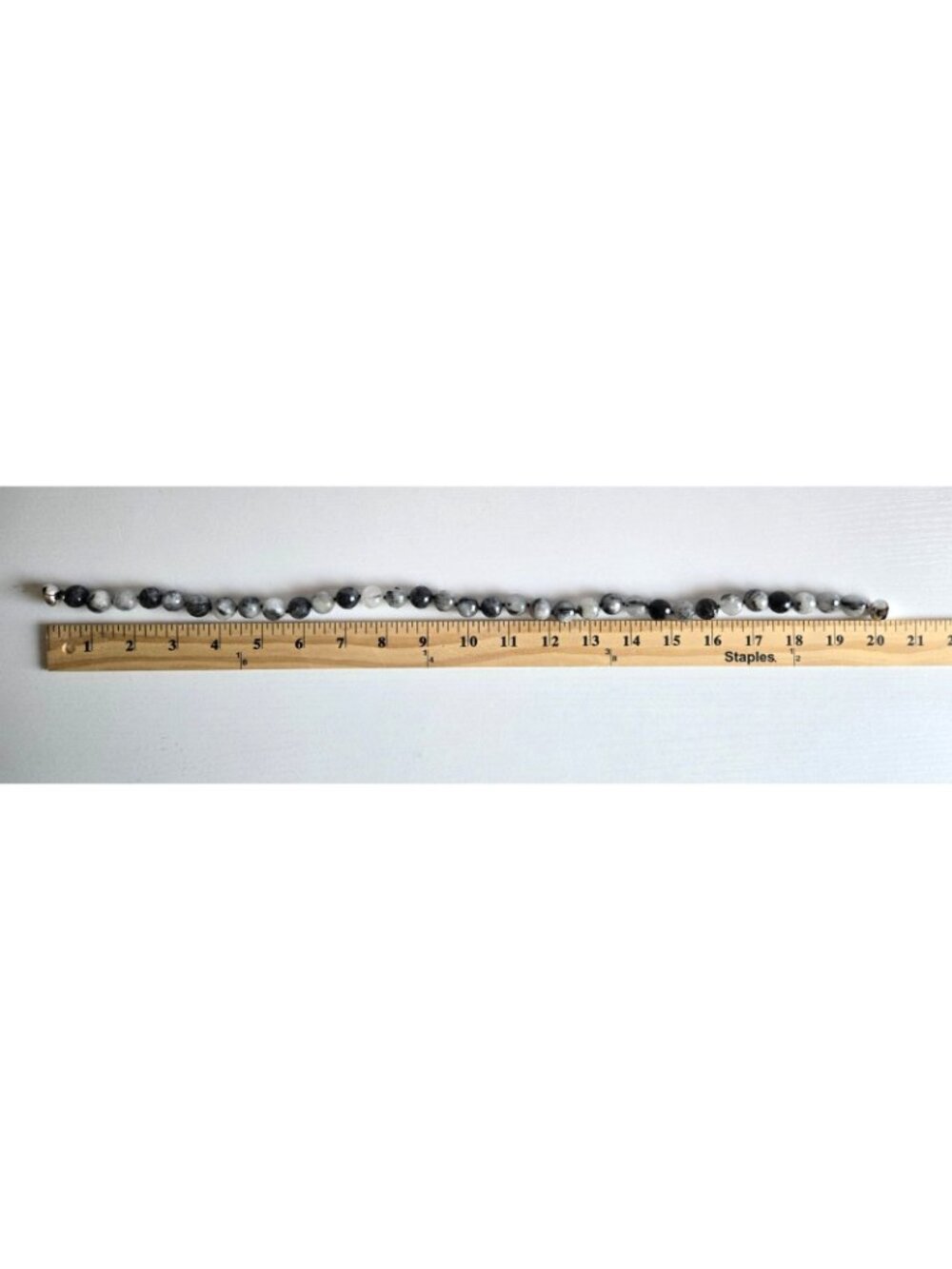 Tourmalinated Quartz Necklace 14mm Round Beads 925 Sterling Silver MagneticClasp - Picture 8 of 8